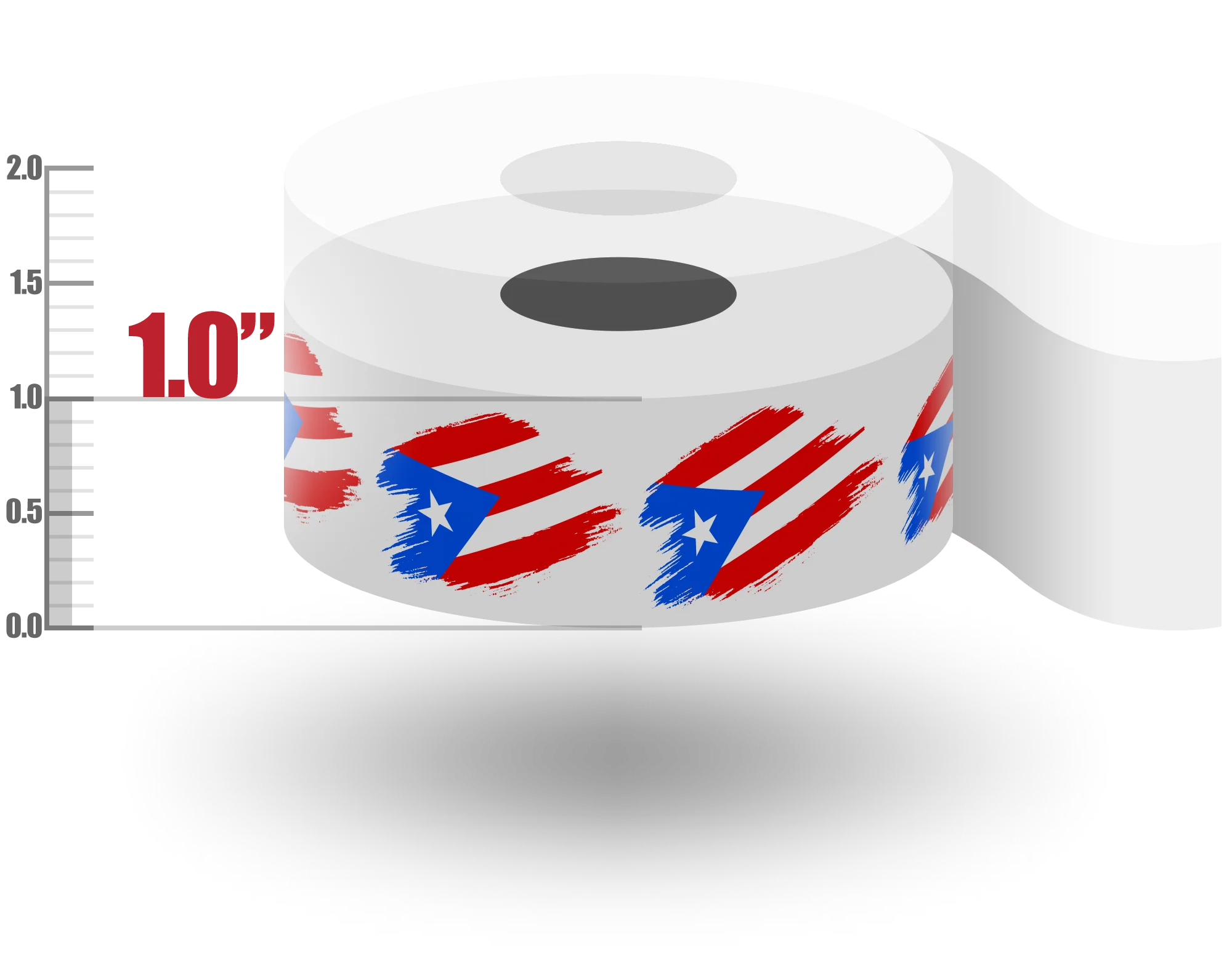 1" Puerto Rican Flag Tape