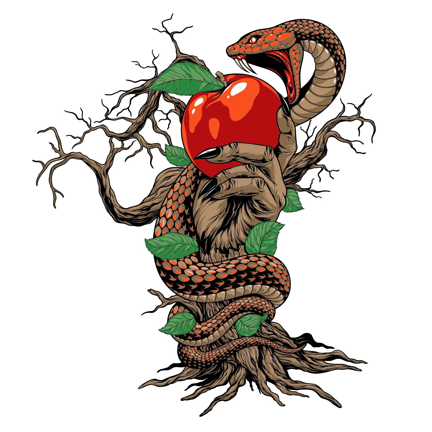 Apple Snake Sticker
