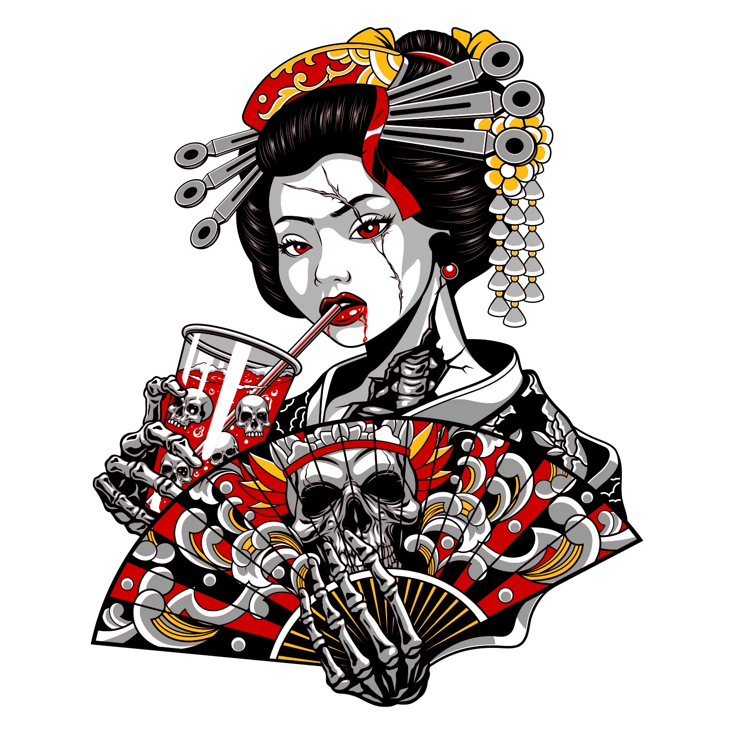 Geisha Girl Sticker