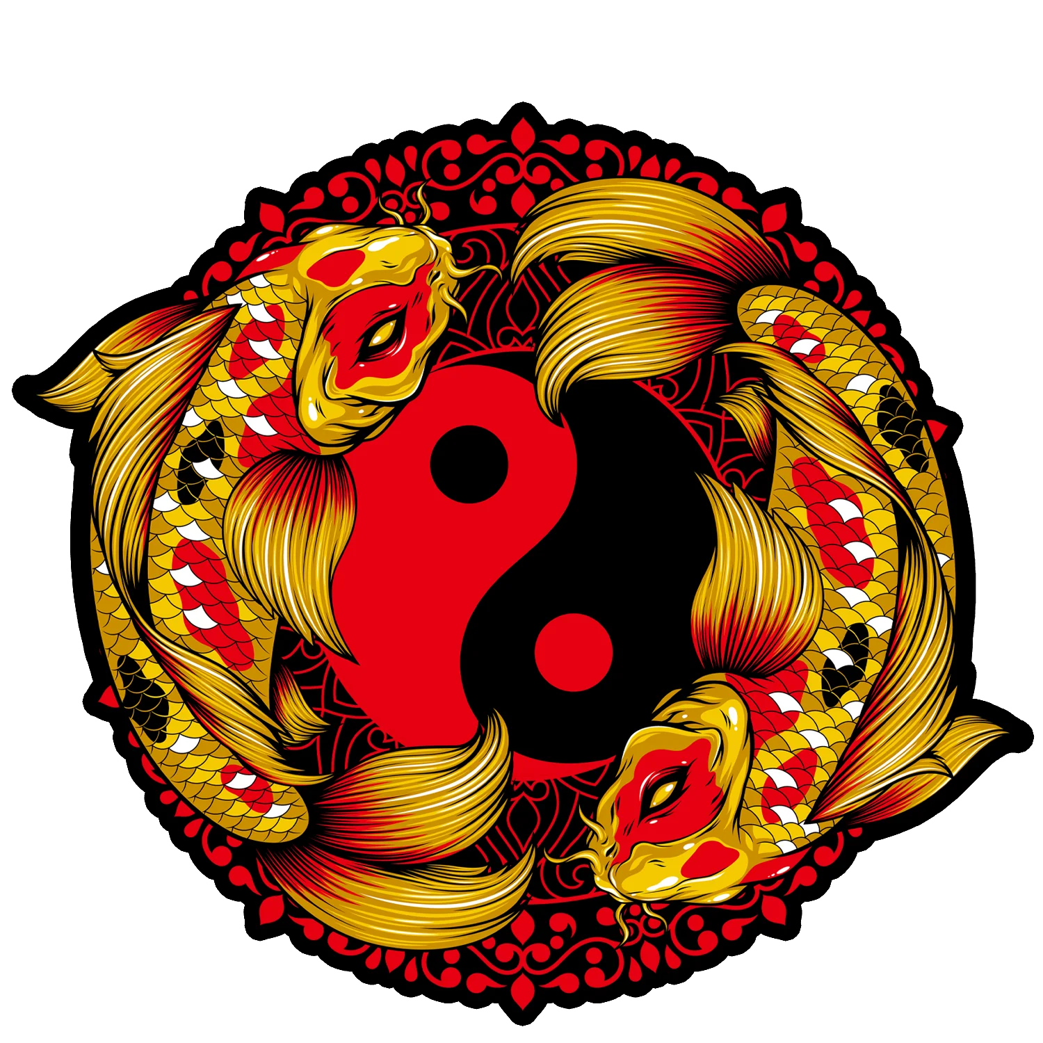 Koi Yin & Yang Sticker